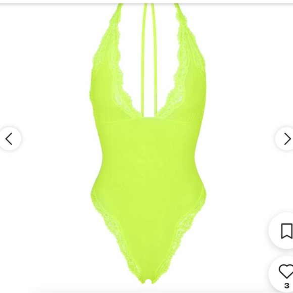 Skims‎ Women's Neon Green Summer Mesh Bodysuit. Sz 3X - Picture 5 of 6